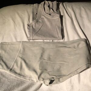 EUC Lululemon Grey Matching Set Size 2-6 Washed French Clay